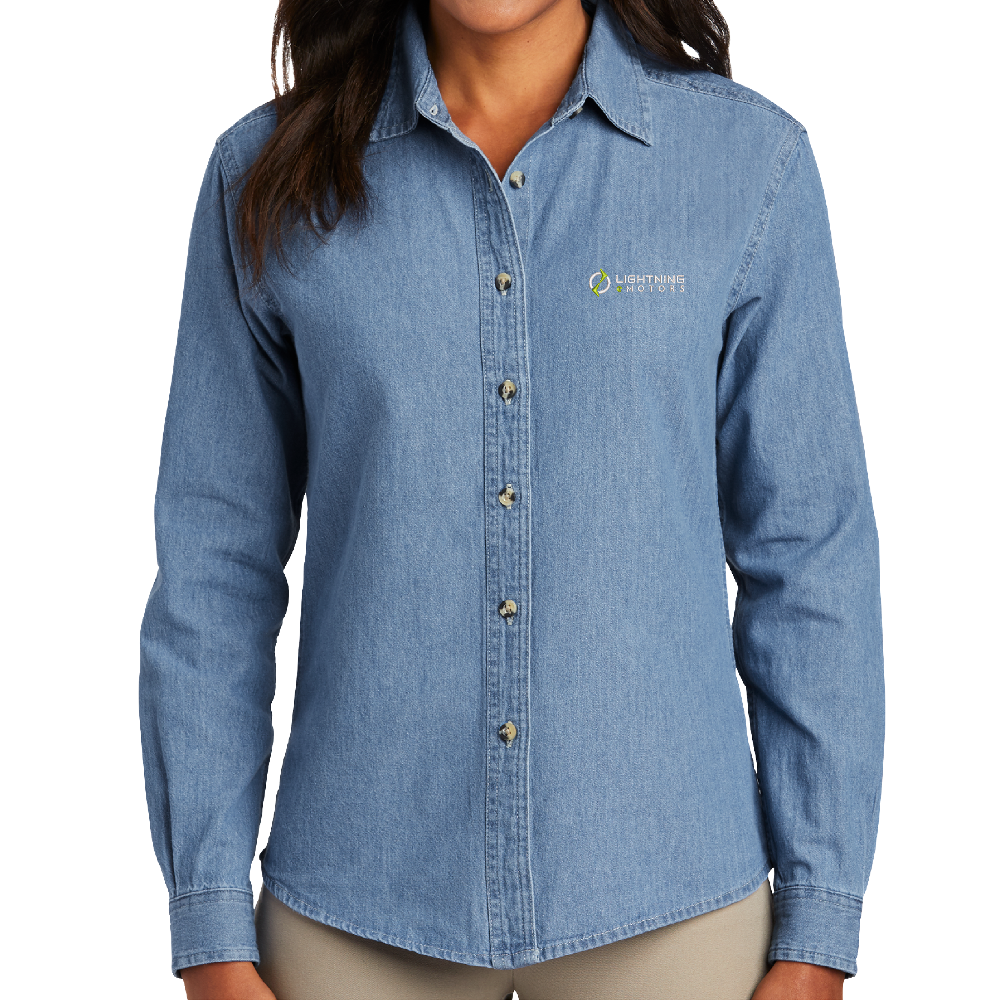 Port & Company - Ladies Long Sleeve Value Denim Shirt