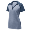 Sport-Tek® Ladies PosiCharge® RacerMesh® Raglan Heather Block Polo