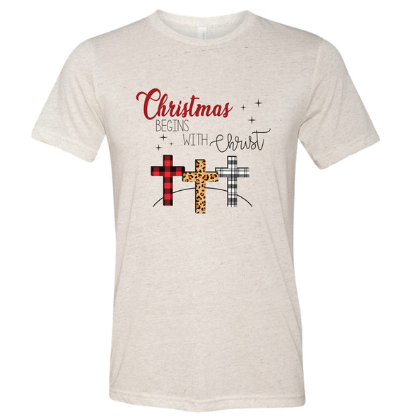 Christmas Begins With - Unisex Triblend Tee