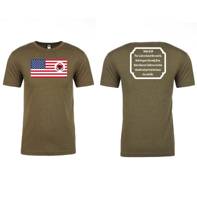 God Faith Love - 100% American Made Tri-blend Crew