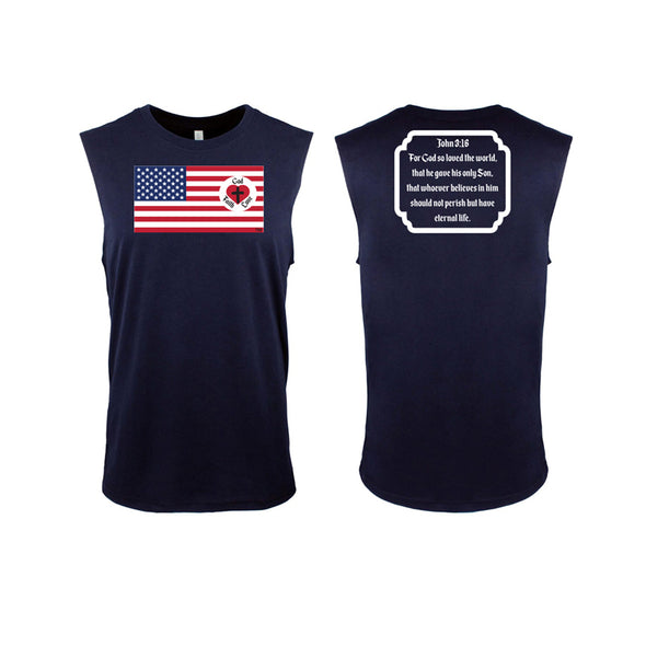 Heart on Flag - Muscle Tank