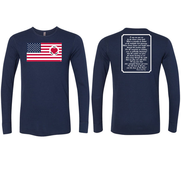 Heart on Flag - Unisex Thermal L/S Crew