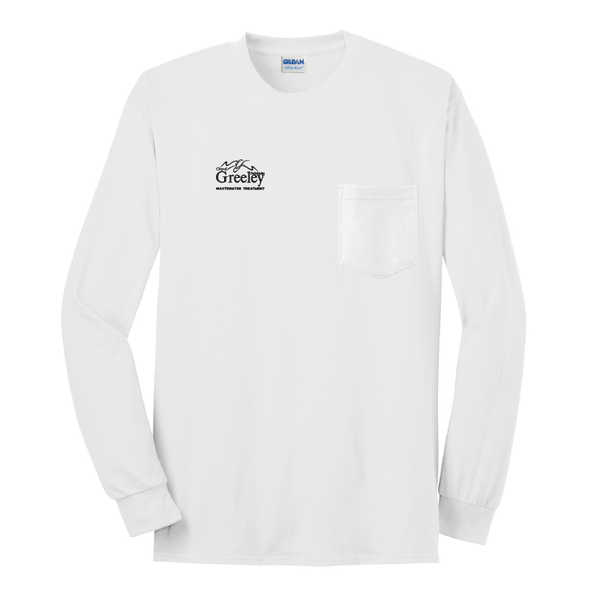 Gildan® - Ultra Cotton® 100% Cotton Long Sleeve T-Shirt with Pocket