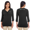 Devon & Jones Ladies' Perfect Fit™ Y-Placket Convertible Sleeve Knit Top