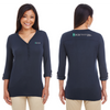 Devon & Jones Ladies' Perfect Fit™ Y-Placket Convertible Sleeve Knit Top