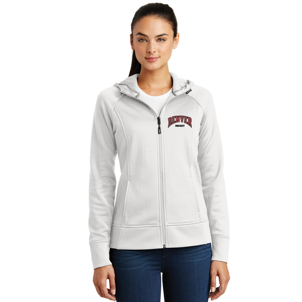 White Sport-Tek® Ladies Rival Tech Fleece Full-Zip Hooded Jacket